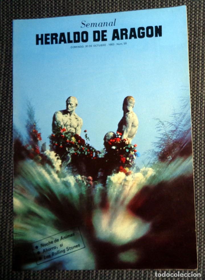 Coleccionismo de Revistas y Peri&oacute;dicos: SEMANAL HERALDO ARAG&Oacute;N N&ordm;59 Octubre 1983 F&Uacute;TBOL REAL ZARAGOZA ENTREVISTA PACO G&Uuml;ERRI. ROLLING STONES