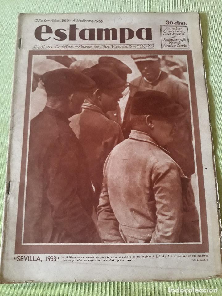 Collezionismo di Riviste e Giornali: ESTAMPA N&ordm; 265 (04/02/1933) MARISQUEIRAS SEVILLA CADETES SEGOVIA VALENCIA REAL MADRID SEGOVIA..