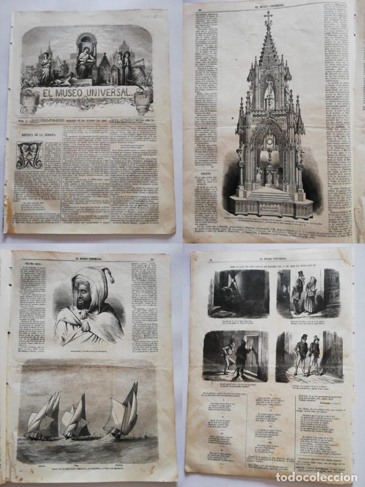 Coleccionismo de revistas y peri&oacute;dicos: EL MUSEO UNIVERSAL: A&ntilde;o XI, N&ordm;4 enero 1867. Grabados: Custodia catedral Habana, Isle of Wight Cowes