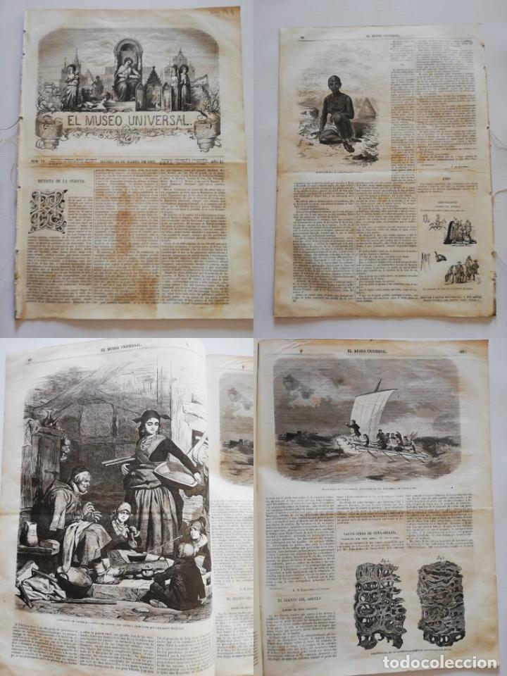 Coleccionismo de revistas y peri&oacute;dicos: EL MUSEO UNIVERSAL:N&ordm;12. Grabados: Tipos sorianos, salvavidas de gutapercha inventado por John Rider