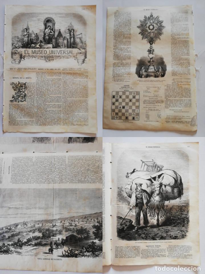 Coleccionismo de revistas y peri&oacute;dicos: EL MUSEO UNIVERSAL:N&ordm;15.1867 Grabados: Custodia convento Merced Arequipa de Marquina y Esp&uacute;&ntilde;ez, etc.