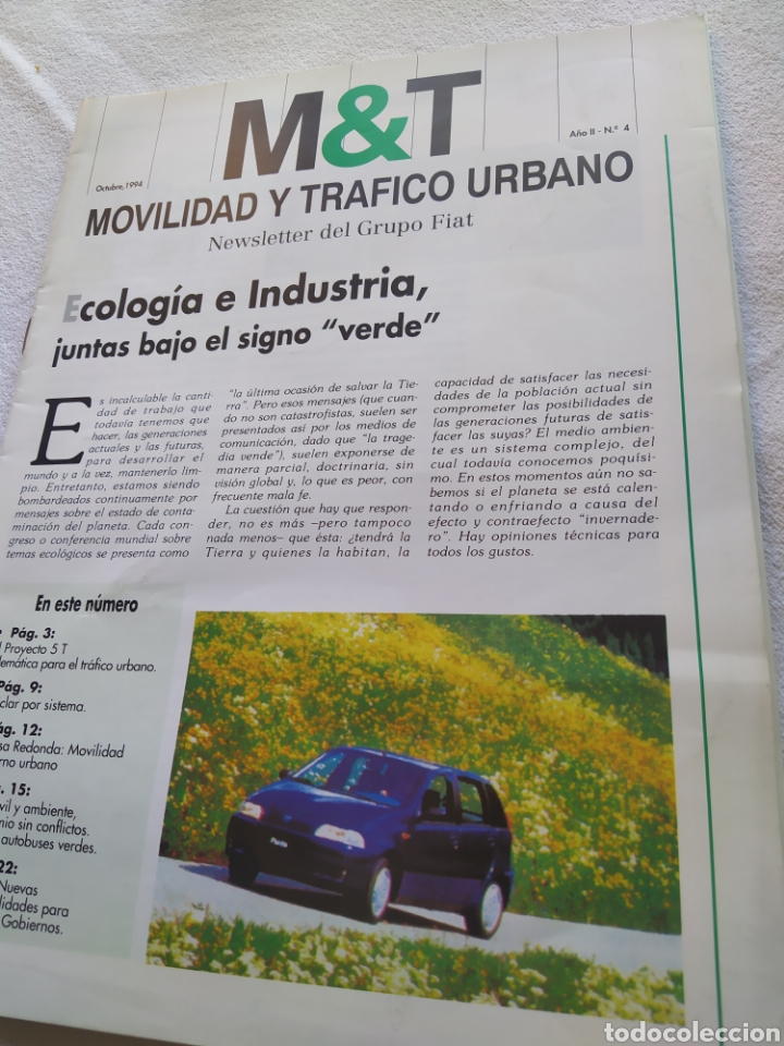 Coleccionismo de Revistas y Peri&oacute;dicos: Revista M & T Movilidad y Tr&aacute;fico Urbano Newsletter del Grupo Fiat A&ntilde;o Ii No 4 1994