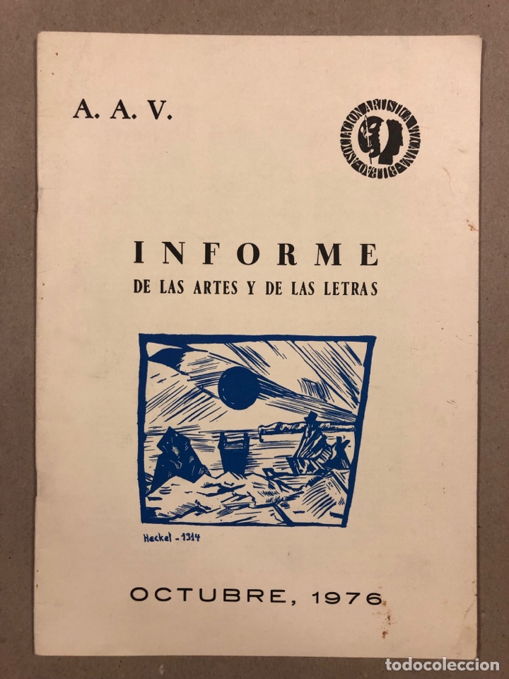 Collezionismo di Riviste e Giornali: A.A.V. ASOCIACI&Oacute;N ART&Iacute;STICA VIZCA&Iacute;NA N&deg; 0 (BILBAO 1976). INFORME DE LAS ARTES Y LAS LETRAS.