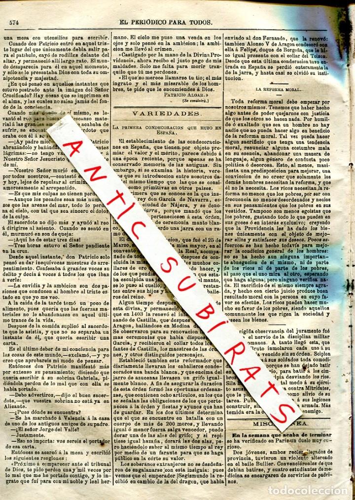 Collezionismo di Riviste e Giornali: PERIODICO A&Ntilde;O 1875 PRIMERA CONDECORACION DE ESPA&Ntilde;A ESPA&Ntilde;OLA REY GARCIA DE NAVARRA EN NAJERA