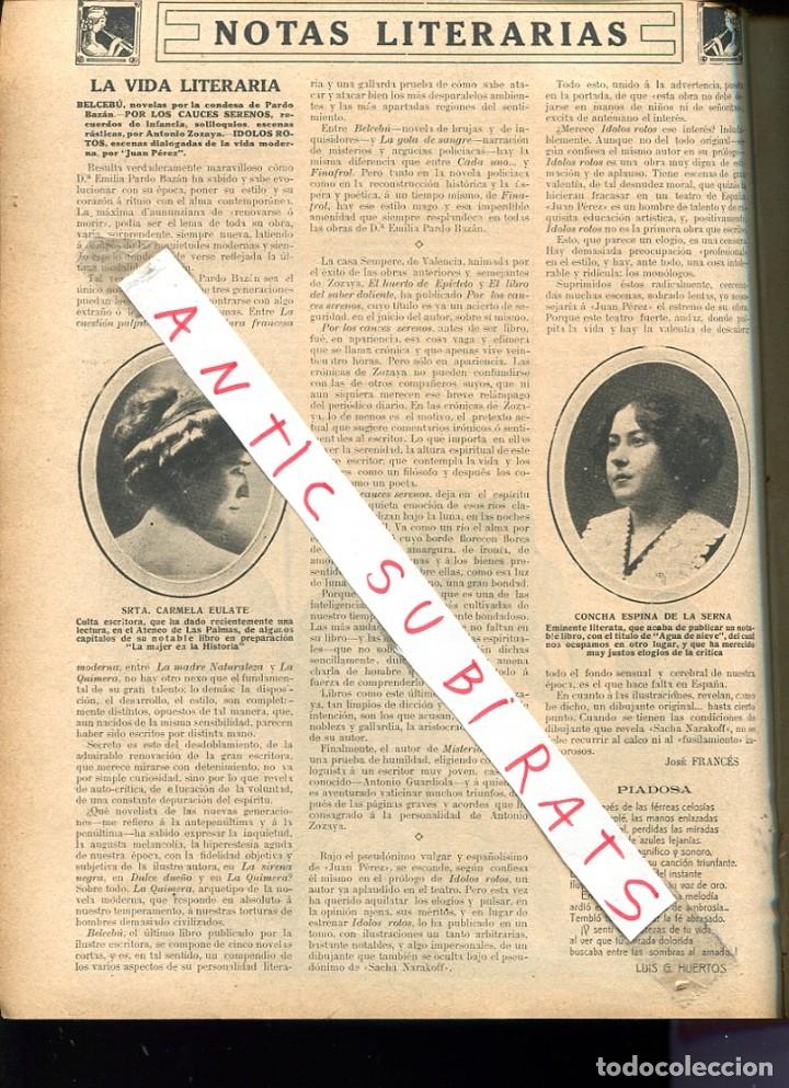 Coleccionismo de Revistas y Peri&oacute;dicos: RECORTE DE PRENSA A&Ntilde;O 1912 CARMELA EULATE ESCRITORA LAS PALMAS CONCHA ESPINA DE LA SERNA
