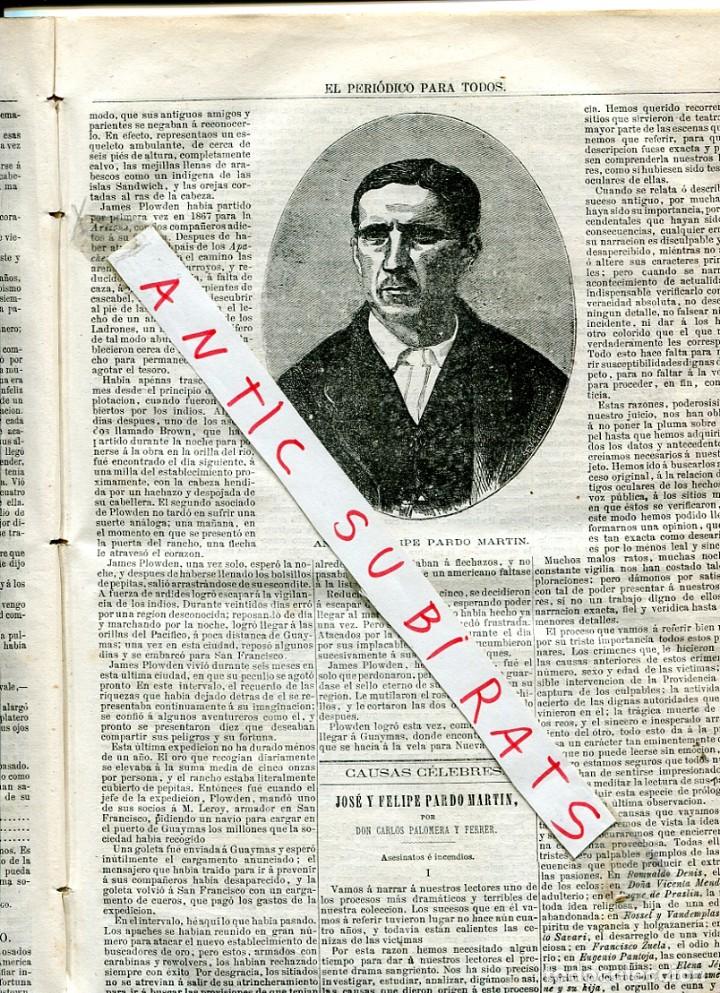 Coleccionismo de revistas y peri&oacute;dicos: PERIODICO A&Ntilde;O 1872 BUSCADORES DE ORO EN ARIZOA ESTADOS UNIDOS DE AMERICA USA JAMES PLOWDEN