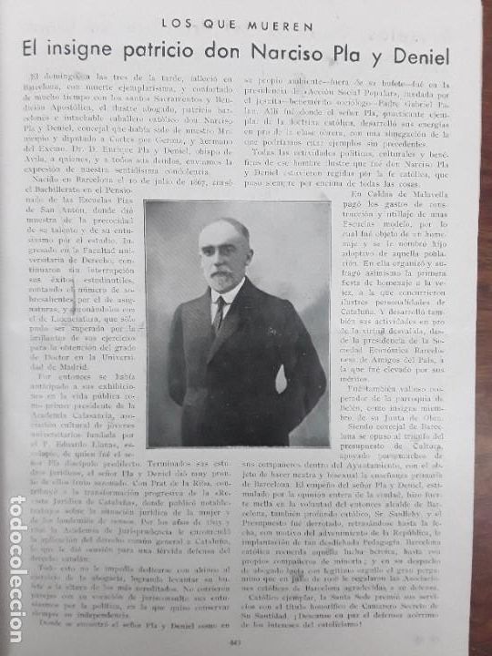 Collectionnisme de Revues et Journaux: MUERTE INSIGNE PATRICIO NARCISO PLA Y DENIEL BARCELONA REVISTA A&Ntilde;O 1934