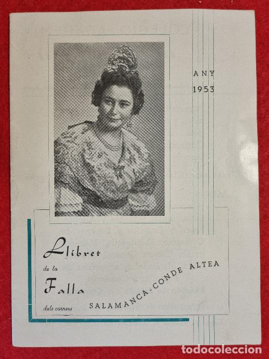 Coleccionismo de Revistas y Peri&oacute;dicos: REVISTA FALLERA FALLAS DE VALENCIA LLIBRET FALLA SALAMANCA CONDE ALTEA 1953 ORIGINAL RF1