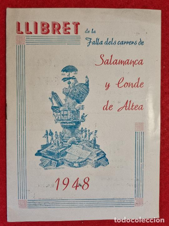 Coleccionismo de Revistas y Peri&oacute;dicos: REVISTA FALLERA FALLAS DE VALENCIA LLIBRET FALLA SALAMANCA CONDE ALTEA 1948 ORIGINAL RF1