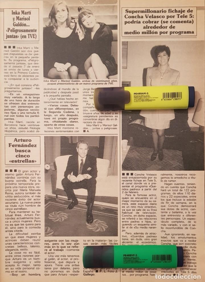 Coleccionismo de revistas y peri&oacute;dicos: Reportaje de Concha Velasco 15.01.92