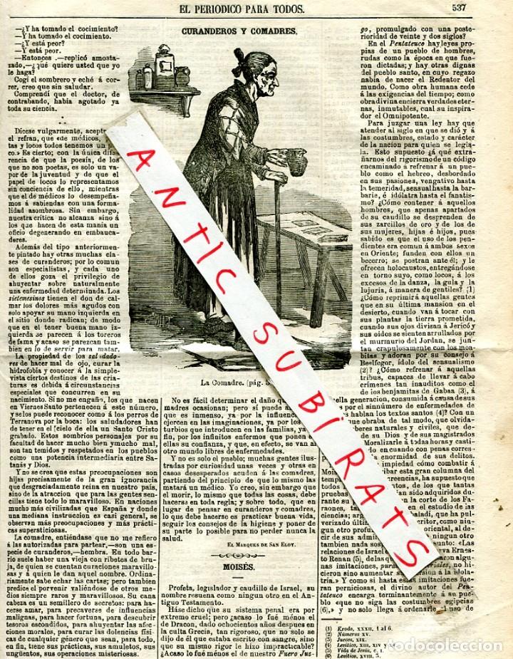 Collezionismo di Riviste e Giornali: PERIODICO A&Ntilde;O 1872 CASTILLO DE CALAHORRA ILUSTRACION DE EL CURANDERO LA COMADRONA COMADRE