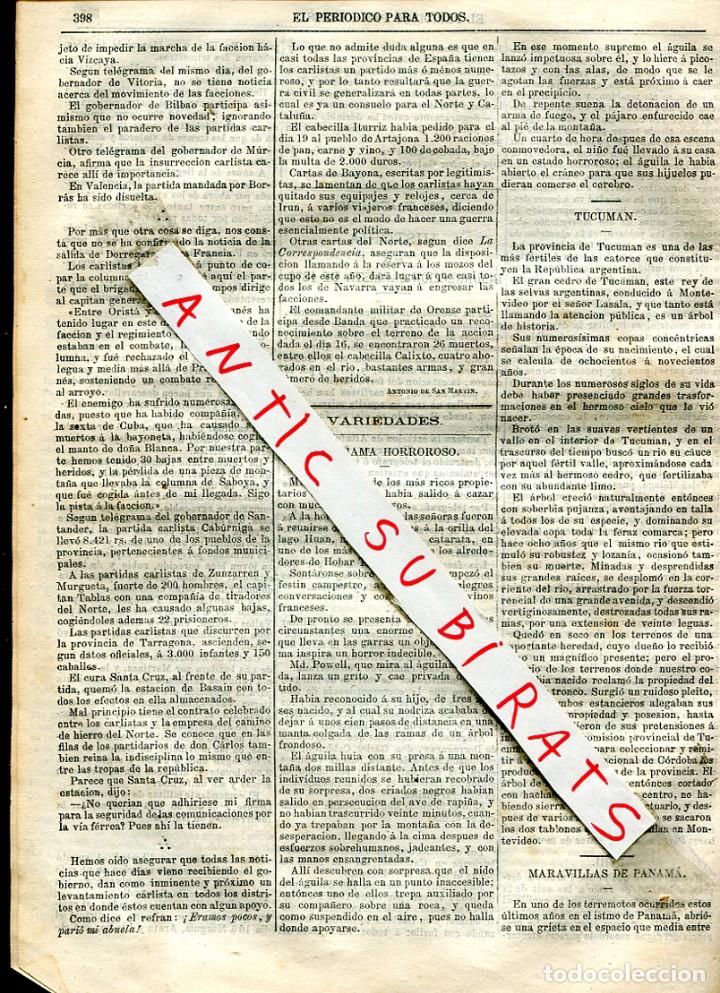Collezionismo di Riviste e Giornali: PERIODICO 1873 TERCERA GUERRA CARLISTA ITURRIZ ARTAJONA BAYONA IRUN BANDA ORENSE CALIXTO GALICIA