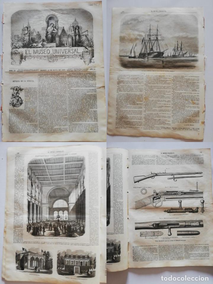 Coleccionismo de Revistas y Peri&oacute;dicos: EL MUSEO UNIVERSAL: 1867 A&ntilde;o XI, N&ordm;19.Grabados: Exposici&oacute;n Universal, fusil Chassepot, Barcos vapor