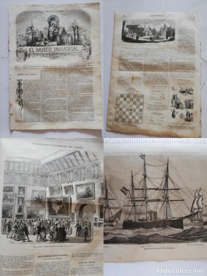 Sammeln von Zeitschriften und Zeitungen: EL MUSEO UNIVERSAL: 1867 A&ntilde;o XI, N&ordm;20. Grabados: Vapor Antonio Ulloa, Fragata Carmen, Corbeta Villa