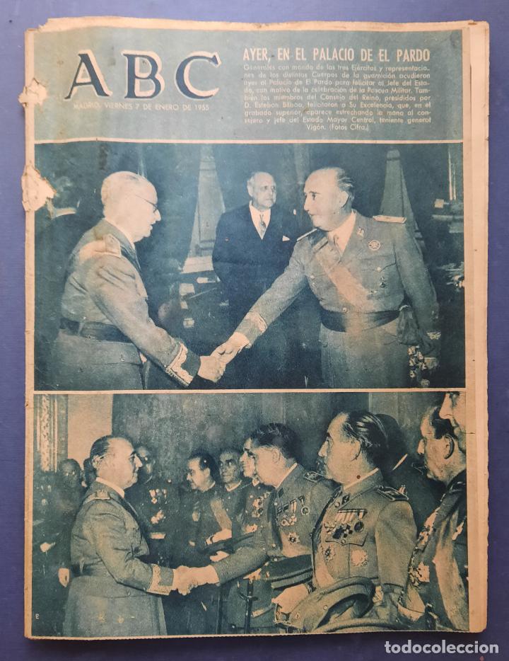Coleccionismo de Revistas y Peri&oacute;dicos: ABC 7 ENERO 1955 - EN EL PALACIO DEL PARDO..