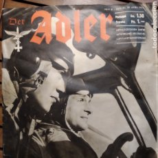 Coleccionismo de Revistas y Periódicos: LUFTWAFFE. REVISTA DER ADLER, NUM 8, 22 ABRIL DE 1941. 2 GUERRA MUNDIAL. ALEMANIA