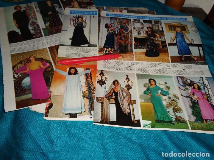 Coleccionismo de revistas y peri&oacute;dicos: RECORTE : TRAJES NAVIDE&Ntilde;OS DE LAS FAMOSAS : SARA MONTIEL, LOLA FLORES.... SEMANA, DCMBRE 1971(#)