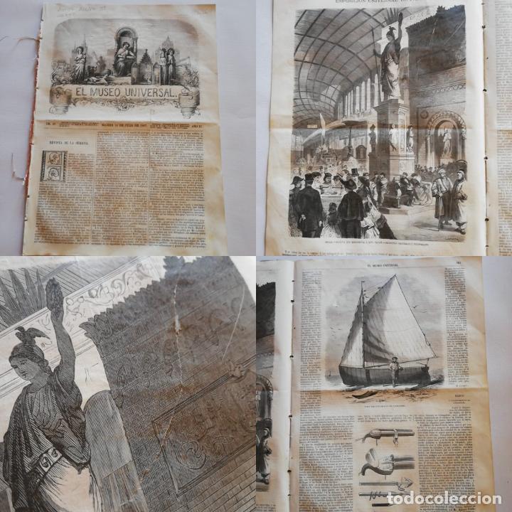 Coleccionismo de revistas y peri&oacute;dicos: EL MUSEO UNIVERSAL: 1867 A&ntilde;o XI, N&ordm;28 Grabados: Estatua Prusia, Plano de Alzira, Barco Livingstone,
