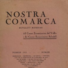Coleccionismo de Revistas y Periódicos: 1921 4 ”NOSTRA COMARCA” CENTRES EXCURSIONISTES DEL VALLÈS I DE SABADELL NºS. 1, 4, 5 I 6 (2)