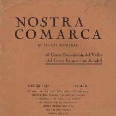 Coleccionismo de Revistas y Periódicos: 1923 LOT 5 ”NOSTRA COMARCA” CENTRES EXCURSIONISTES DEL VALLÈS I DE SABADELL VOL.II, NºS 1,3,5,7 I 8