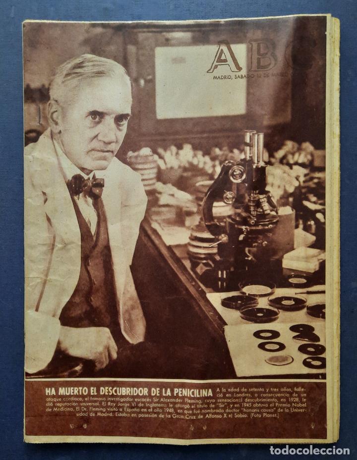 Coleccionismo de Revistas y Peri&oacute;dicos: ABC 12 MARZO 1955 - A MUERTO EL DESCUBRIDOR DE LA PENICILINA.