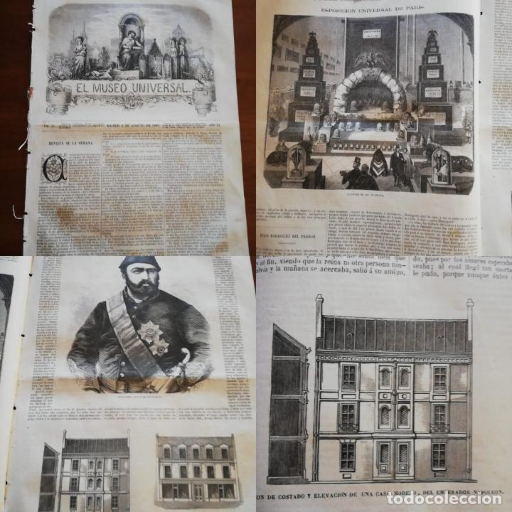 Coleccionismo de revistas y peri&oacute;dicos: EL MUSEO UNIVERSAL: 1867 A&ntilde;o XI, N&ordm;31;Gruta de la sal de prusia, Abdul Aziz ,Casa Napole&oacute;n y obreros