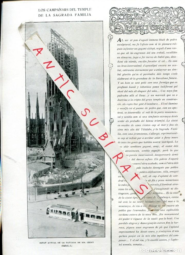 Coleccionismo de Revistas y Peri&oacute;dicos: REVISTA ANY 1913 SAGRADA FAMILIA GAUDI TALLER DE JOIERIA MASRIERA ORFEBRERIA VINYATERS A CERVERA
