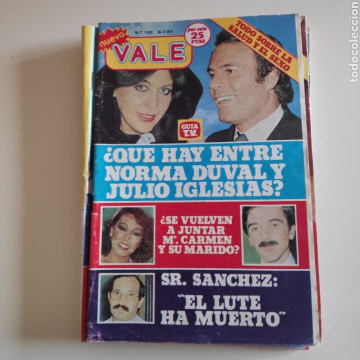 Coleccionismo de Revistas y Peri&oacute;dicos: NUEVO VALE 100 NORMA DUVAL JULIO IGLESIAS MAEIA CARMEN EL LUTE POSEIDA POR EL DIABLO FOTONOVELA