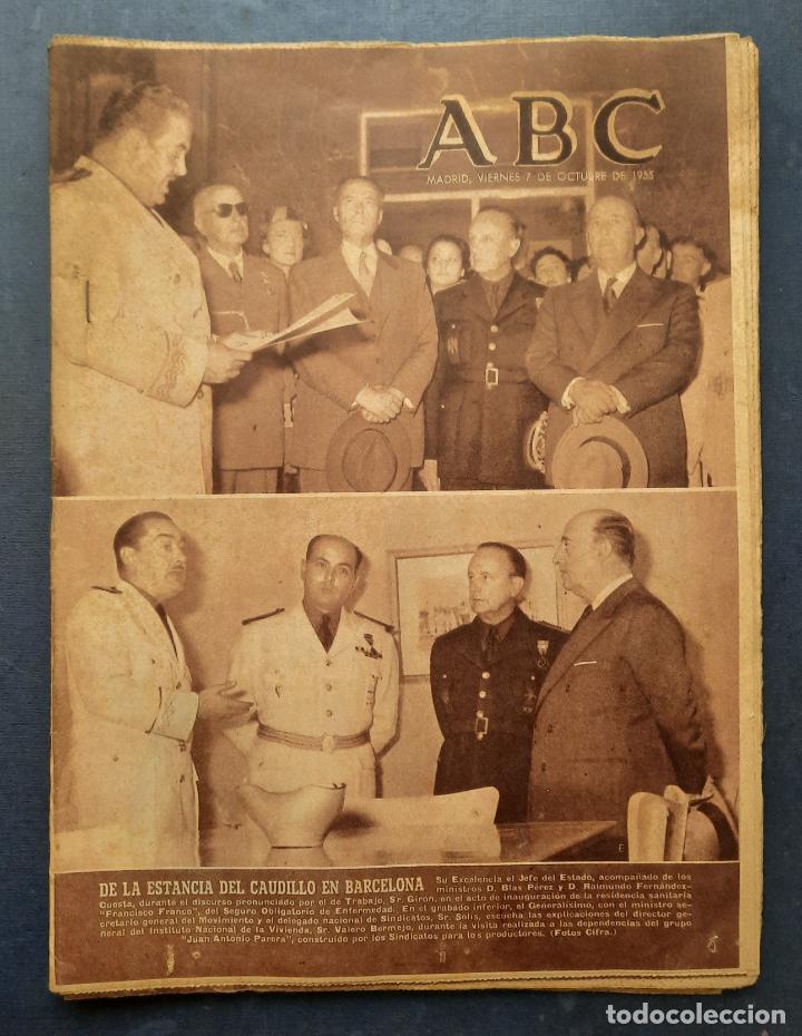 Coleccionismo de Revistas y Peri&oacute;dicos: ABC 07 OCTUBRE 1955 - ESTANCIA DEL CAUDILLO EN BARCELONA.