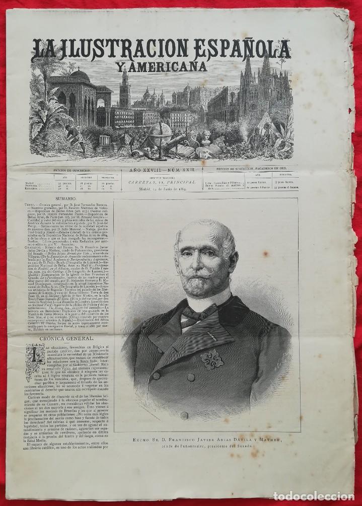 Coleccionismo de revistas y peri&oacute;dicos: LA ILU. ESPA&Ntilde;OLA Y AMERICANA - 1884 -MADRID, LA PORCIUNCULA - SEGOVIA - BARCELONA - LONDRES -