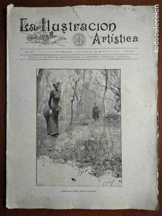 Coleccionismo de Revistas y Peri&oacute;dicos: La Ilustraci&oacute;n Art&iacute;stica. 7 de agosto de 1893. N&uacute;m. 606