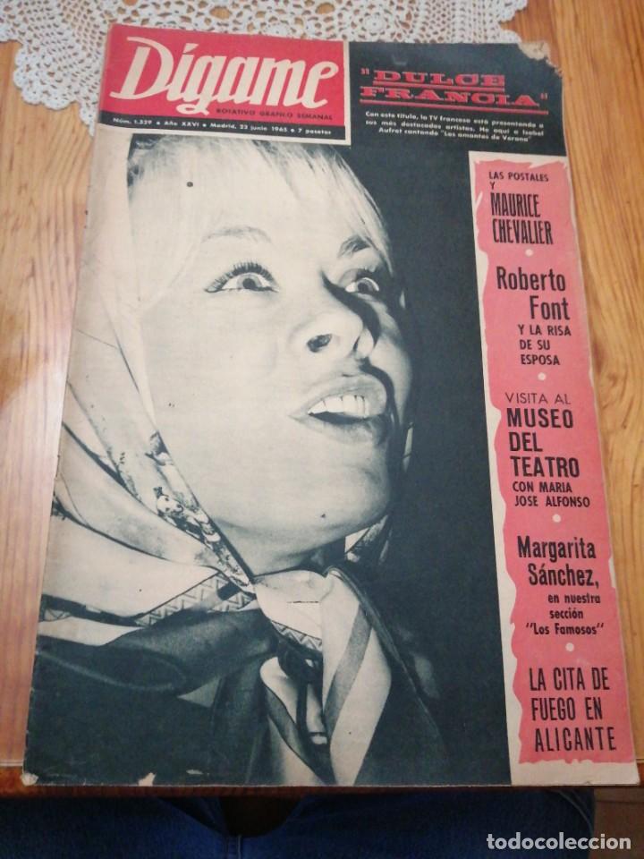 Coleccionismo de Revistas y Peri&oacute;dicos: D&iacute;game 1329 a&ntilde;o 1965 Mauricio Chevalier Roberto Font Maria Jos&eacute; Alfonso Margarita S&aacute;nchez Alicante