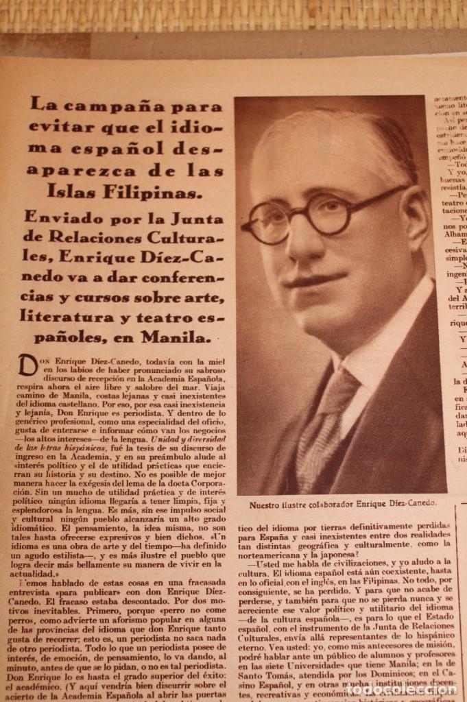 Coleccionismo de Revistas y Peri&oacute;dicos: DEFENSA DEL ESPA&Ntilde;OL EN FILIPINAS. HOJA DE PERIODICO. 1935