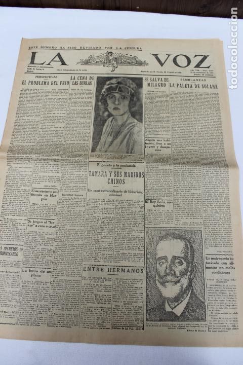 Collezionismo di Riviste e Giornali: LA VOZ DIARIO INDEPENDIENTE DE LA NOCHE N&ordm; 2217 25 NOVIEMBRE DE 1927