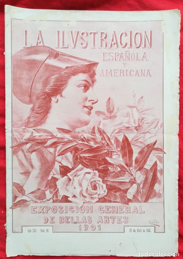 Coleccionismo de Revistas y Peri&oacute;dicos: Ilustraci&oacute;n Espa&ntilde;ola 1901 Expo Bellas Artes Sorolla, Rusi&ntilde;ol, Mezquita, Ba&ntilde;uls, Moreno Carbonero....