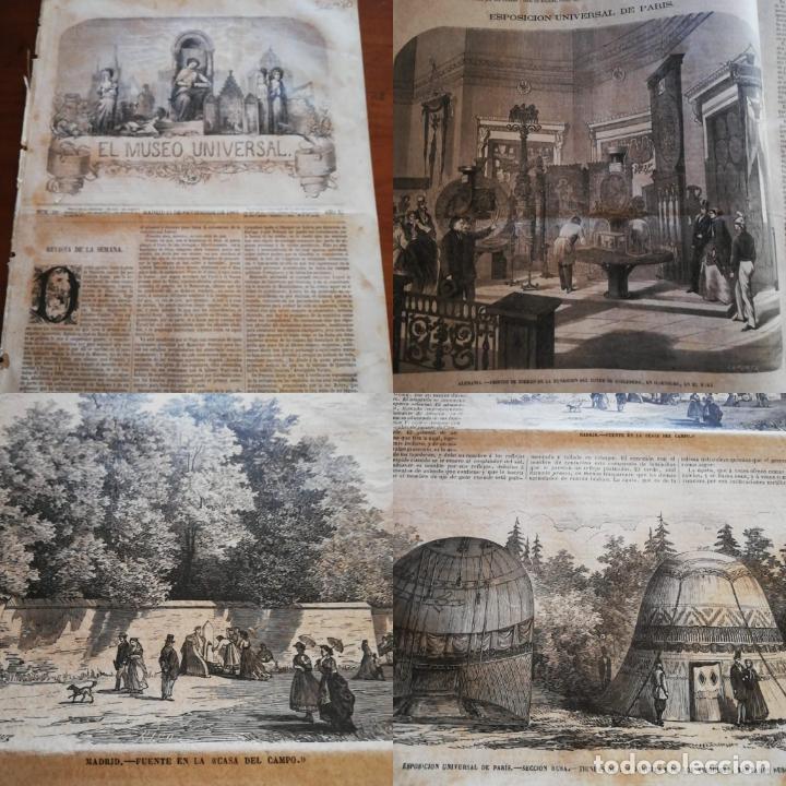 Coleccionismo de revistas y peri&oacute;dicos: EL MUSEO UNIVERSAL: 1867 A&ntilde;o XI, N&ordm;38. Grabados: Fuente Casa Campo Madrid, fundici&oacute;n Stoleberg...