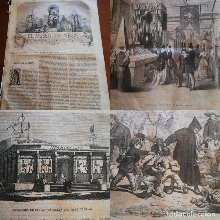 Coleccionismo de revistas y peri&oacute;dicos: EL MUSEO UNIVERSAL: 1867 A&ntilde;o XI, N&ordm;39. Roma en el centenar de San Pedro, Expo Universal Itsmo Suez,