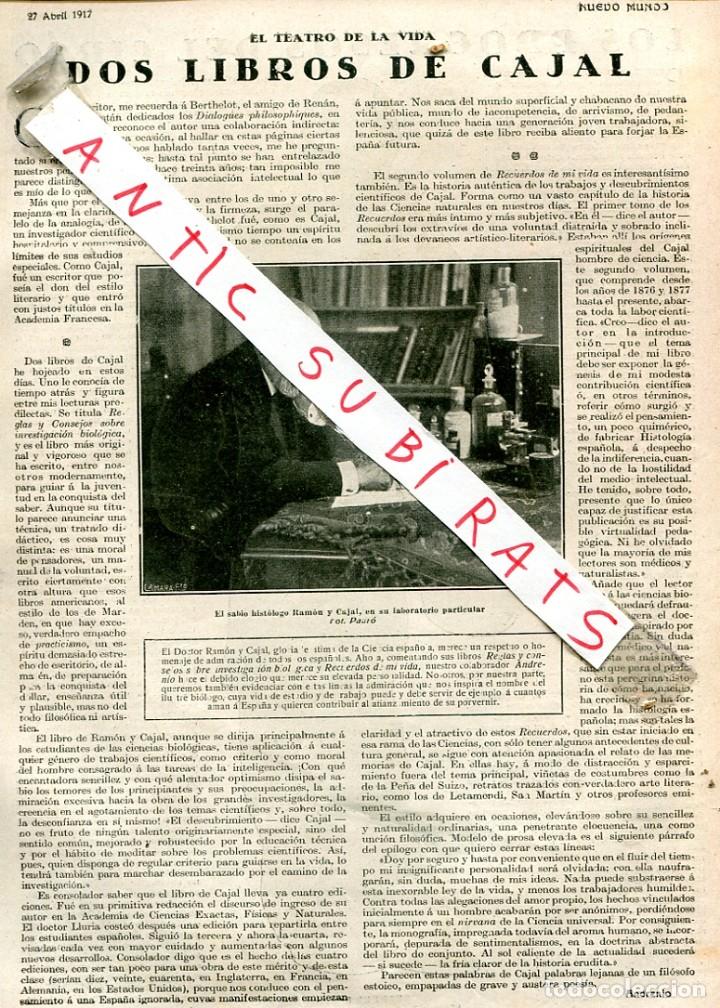 Coleccionismo de Revistas y Peri&oacute;dicos: REVISTA A&Ntilde;O 1917 SANTIAGO RAMON Y CAJAL CIRCO PARISH SEIFFERT TRIO GOMEZ BEBY TROUPE CHINA SEE-HEE