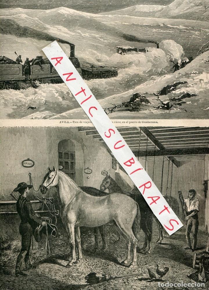 Collectionnisme de Revues et Journaux: REVISTA A&Ntilde;O 1873 TREN EN GUADARRAMA AVILA CABALLOS SEMENTALES DE RAMON GUERRERO JEREZ DE LA FRONTERA