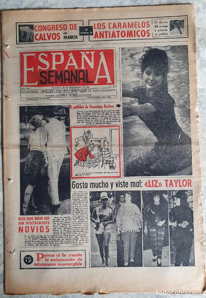 Sammeln von Zeitschriften und Zeitungen: PERIODICO ESPA&Ntilde;A SEMANAL 1962 LIZ TAYLOR - DOMINIQUE BOCHERO - JACKIE LANE - MAXIMILIAN SCHELL