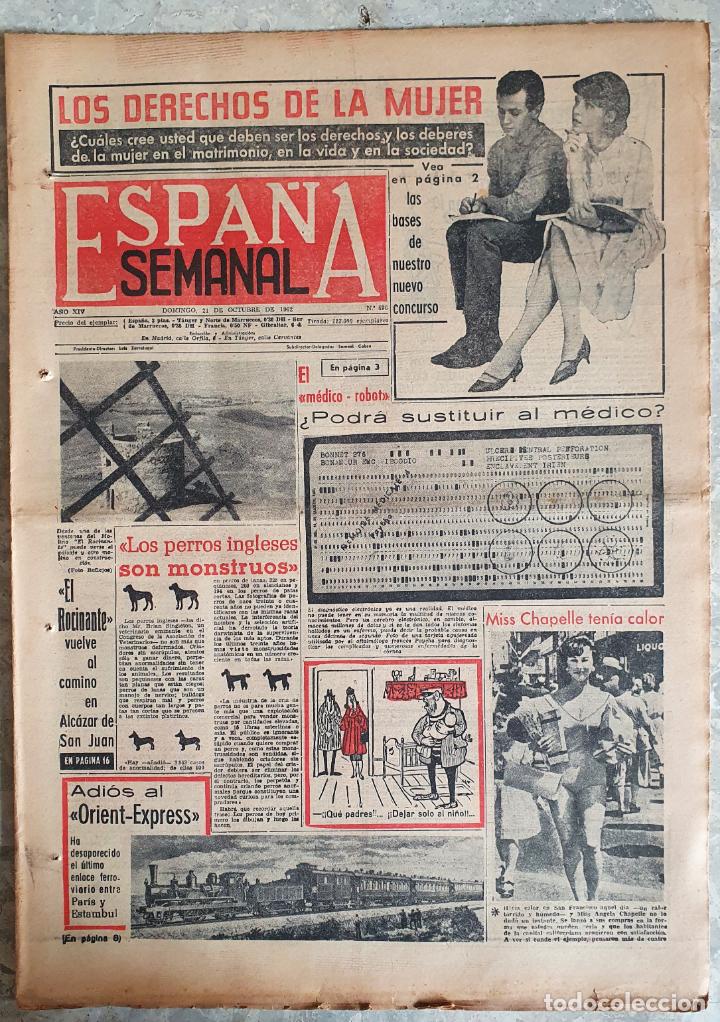 Colecionismo de Revistas e Jornais: PERIODICO ESPA&Ntilde;A SEMANAL 1962 DERECHOS DE LA MUJER - ADIOS ORIENT EXPRESS - FRANCOISE PREVOST