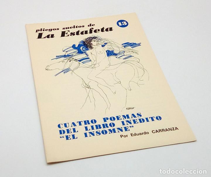 Coleccionismo de Revistas y Peri&oacute;dicos: Pliego Suelto de La Estafeta n&ordm; 13 - Cuatro poemas del libro in&eacute;dito &rdquo;El Insomne&rdquo; - A&ntilde;os 70
