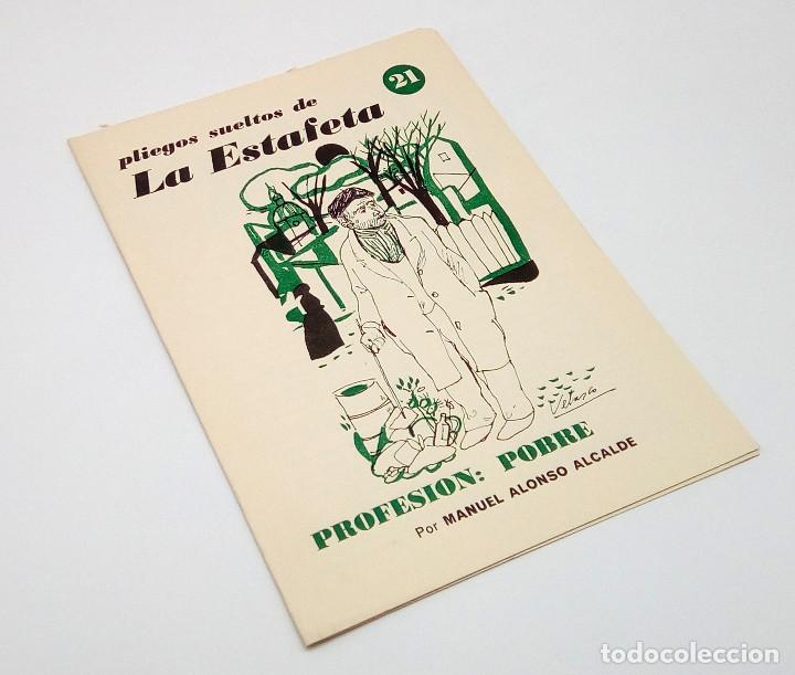 Coleccionismo de Revistas y Peri&oacute;dicos: Pliego Suelto de La Estafeta n&ordm; 21 - Profesi&oacute;n: pobre - A&ntilde;os 70