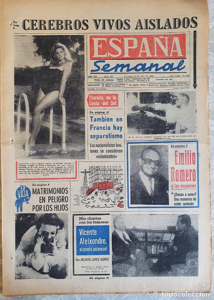 Coleccionismo de revistas y peri&oacute;dicos: PERIODICO ESPA&Ntilde;A SEMANAL1968 FIORELLA FALTOYANO RAF VALLONE LUCERO TENA
