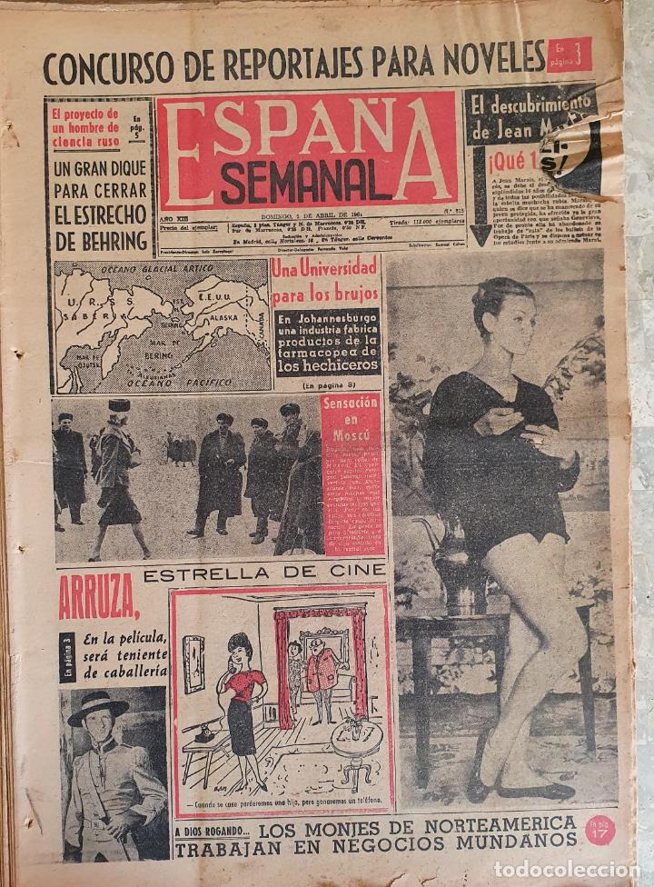 Coleccionismo de revistas y peri&oacute;dicos: PERIODICO ESPA&Ntilde;A SEMANAL1961 ARRUZA - JEA MARAIS - SUZY PARKER - DOMINIQUE BOSCHERO -