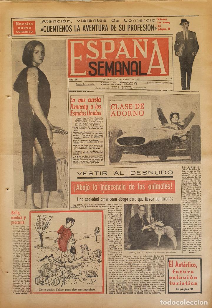 Collectionnisme de Revues et Journaux: PERIODICO ESPA&Ntilde;A SEMANAL1963 CLAUDIA CARDINALE TIPPI HEDREN LOS TESOROS DEL VATICANO
