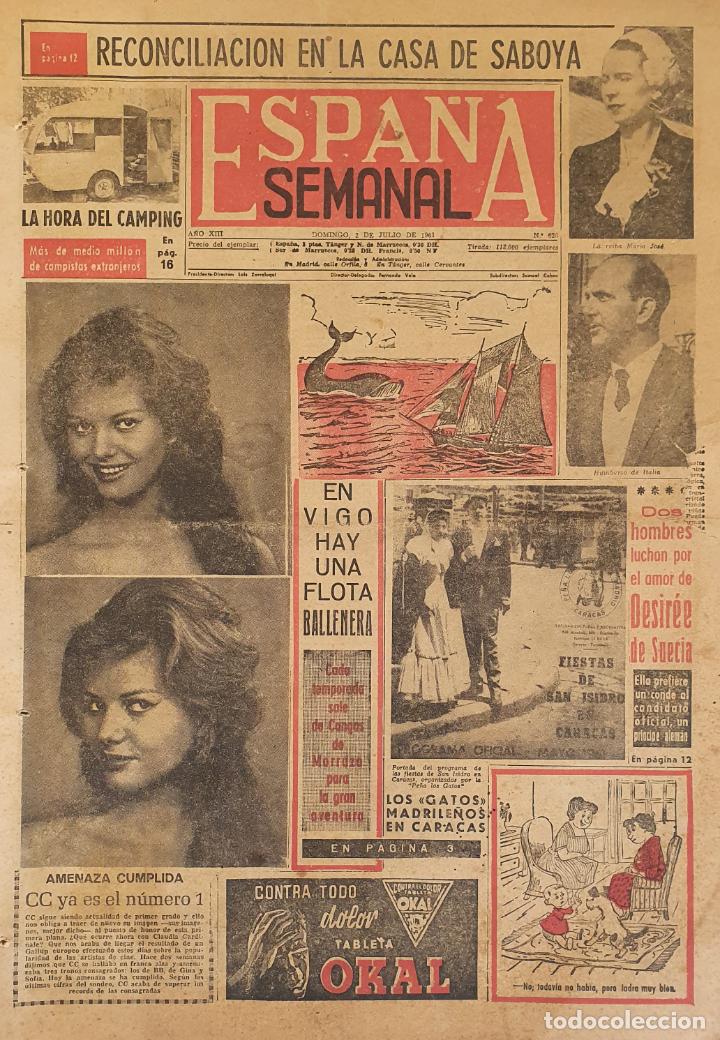 Collectionnisme de Revues et Journaux: PERIODICO ESPA&Ntilde;A SEMANAL1961 CLAUDIA CARDINALE SOPHIA LOREN GINA LOLLOBRIGIDA JILL HAWORTH