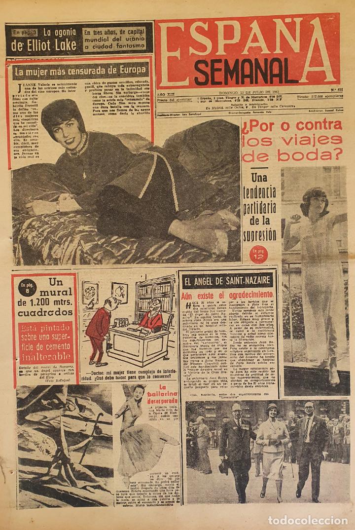 Collectionnisme de Revues et Journaux: PERIODICO ESPA&Ntilde;A SEMANAL1961 JEANNE VALERIE LIANA ORFEI SOFIA DE GRECIA Y HAROLD DE NORUEGA