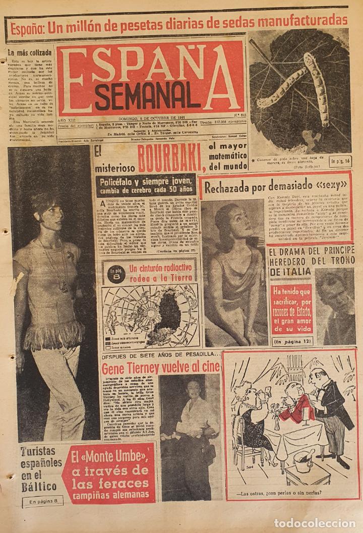 Collectionnisme de Revues et Journaux: PERIODICO ESPA&Ntilde;A SEMANAL1961 ELSA MARTINELLI KAMALA DAVI GENE TIERNEY MARION DAVIES JANE FONDA