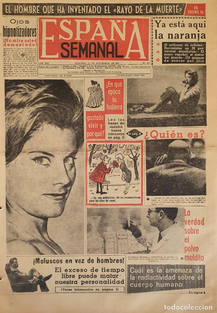 Collectionnisme de Revues et Journaux: PERIODICO ESPA&Ntilde;A SEMANAL1961 JEANNE MOREAU - CLAUDIA CARDINALE - ANOUK AIMEE - HORT HUCHHOIZ